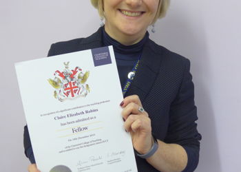 Claire Robins OBE admitted as Fellow